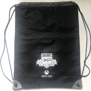 XBox 360 Call of of Duty XP string bag-L.A. 2011-black heavy nylon with pocket